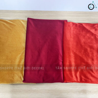 Vải nhung Đỏ - nhung Vàng xịn khổ 1m6 (bán theo 1m tới) PK-VAI-09