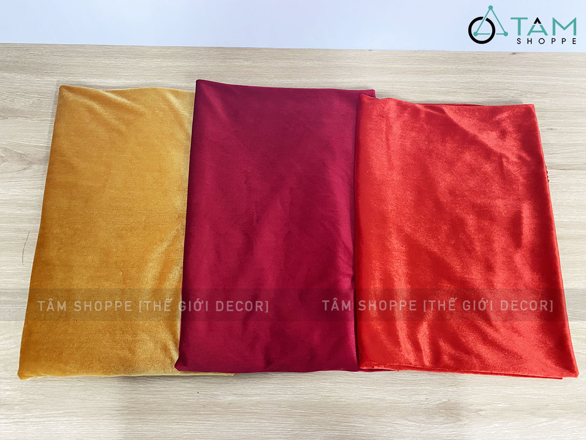 Vải nhung Đỏ - nhung Vàng xịn khổ 1m6 (bán theo 1m tới) PK-VAI-09